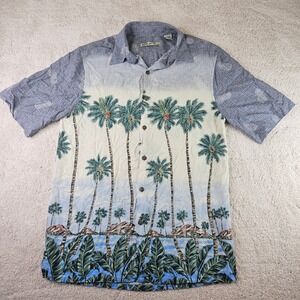 Men's Batik Bay Hawaiian Shirt Palm Tree Print Button Up Short Sleeve Size Small